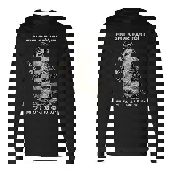 Penguin Fight Or Flight Meme Penguin With Knife Long Sleeve T-Shirt - Thegiftio