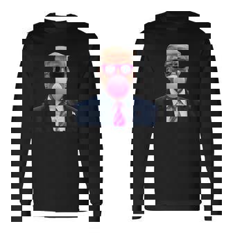 Pop Trump Pink Bubble Gumintage Trump Pink Glasses 長袖Tシャツ - Kawaiitshirt