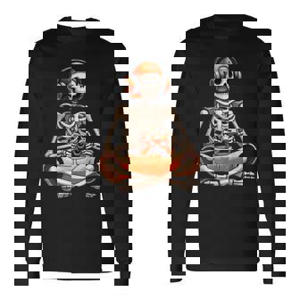 Skeleton Video Game Halloween Gaming Gamer Boys Men Long Sleeve T-Shirt - Monsterry