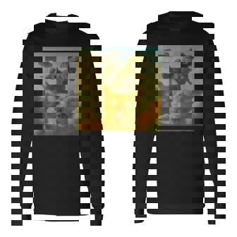 Surprised Scared Cat Selfie T-Rex Dinosaur Bigfoot Ufo Long Sleeve T-Shirt - Monsterry