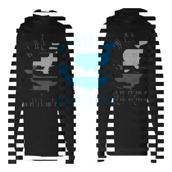 Whale Pun クジラ Hello There Hello Dort ファニークジラ 長袖Tシャツ - Kawaiitshirt