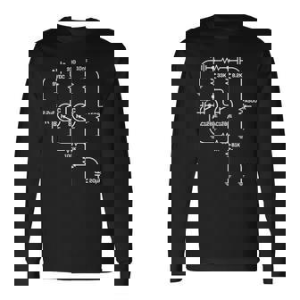 Fuzz Pedal スケマティック回路 ハンドワイヤー ミュージシャン ギフト 長袖Tシャツ - Kawaiitshirt