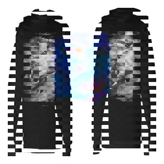 Galaxy Dolphin 宇宙のイルカ 長袖Tシャツ - Kawaiitshirt