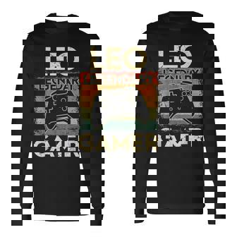 Gaming Personnalisé Nom Leo Legendary Gamer T-shirt à manches longues - Cadeauxyz