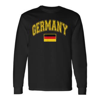 Germany Deutschland German Flag Graphic Long Sleeve T-Shirt - Thegiftio UK
