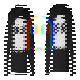 Ghost Trippy Vaporwave House Music Festival Edm Techno Rave Long Sleeve T-Shirt | Mazezy