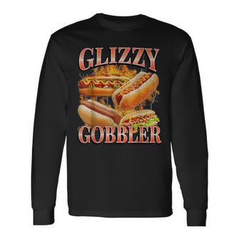 Glizzy Gobbler Wiener Hot Dog Meme Bootleg Graphic Long Sleeve T-Shirt - Thegiftio UK