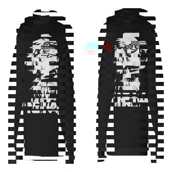 Golden Retriever 4Th Of July Merica Long Sleeve T-Shirt - Monsterry