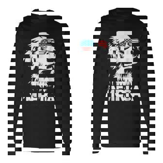 Golden Retriever Dog 4Th Of July Merica Long Sleeve T-Shirt - Monsterry