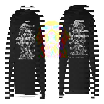 Golden Retriever Lovers カラフル 面白い ゴールデンレトリバー 長袖Tシャツ - Kawaiitshirt