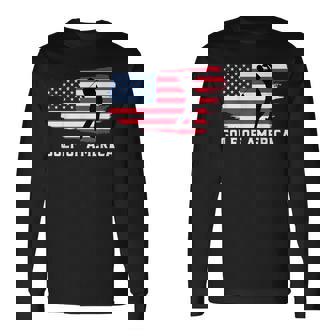 Golf Of America Patriotic Usa Flag Gulf Pun Long Sleeve T-Shirt - Thegiftio