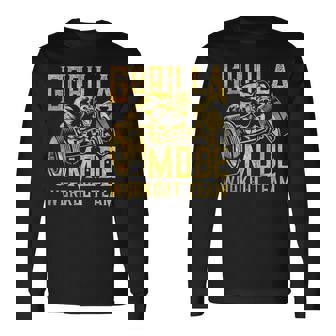 Gorilla Mode ワークアウト チーム ダンベル ビースト ジム フィットネス ゴールド 長袖Tシャツ - Kawaiitshirt