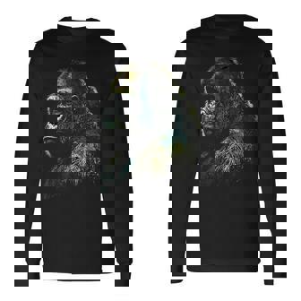 Gorilla モンキーアート 動物 長袖Tシャツ - Kawaiitshirt