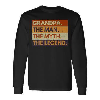 Grandpa The Man The Myth The Legend Father's Day Long Sleeve T-Shirt - Thegiftio UK
