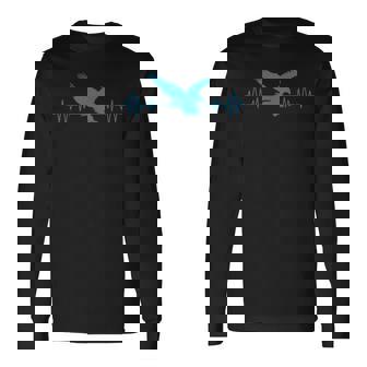 Great Usa イーグル ハートビート 面白い アメリカンバード ギフト メンズ レディース 長袖Tシャツ - Kawaiitshirt