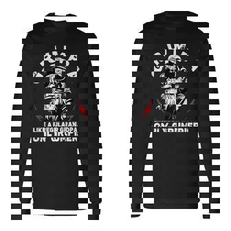 Grumpa Like A Regular Grandpa Only Grumpier Monkey On Back Long Sleeve T-Shirt - Thegiftio