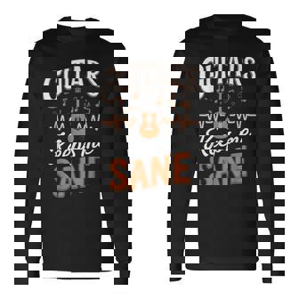 Guitars Keep Meane Pun Guitarists アコースティックギター 長袖Tシャツ - Kawaiitshirt