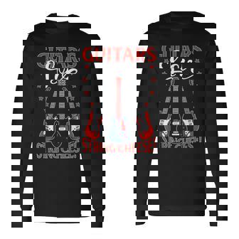 Guitars ストリングチーズ エレキギター付き 長袖Tシャツ - Kawaiitshirt