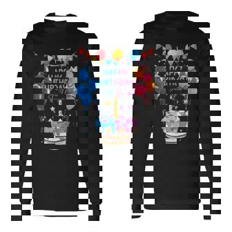 Happy Birthday To You ケーキとバルーンパーティー 長袖Tシャツ - Kawaiitshirt