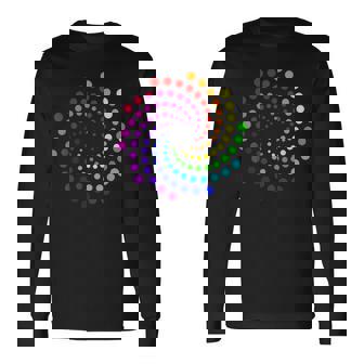 Happy Dot Day キッズ レインボー 水玉 スパイラル 長袖Tシャツ - Kawaiitshirt