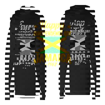 Happy Independence Jamaica Est 6Th August 1962 Jamaican Flag Long Sleeve T-Shirt | Mazezy