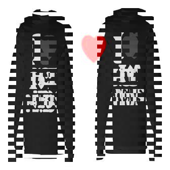 I Heart Love Hot Nerds Geek Genius Introvertido Inteligente Camiseta de manga larga - Regaloses