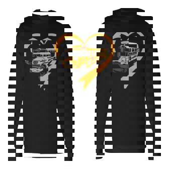 Heart School Bus Driver Long Sleeve T-Shirt | Mazezy