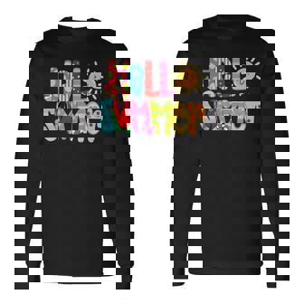 Hello Summer Vacation Ice Cream Popsicle Watermelon Beach Long Sleeve T-Shirt - Thegiftio
