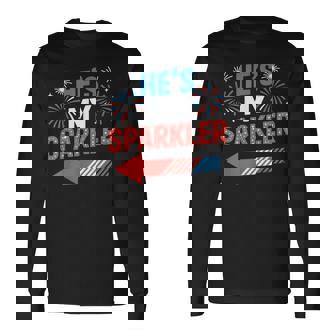 His And Hers 4Th Of July Couples He's My Sparkler Long Sleeve T-Shirt - Thegiftio UK