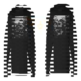 Hip Hop Gangster Cats Metal Rocker Sunglasses Feline Humor Long Sleeve T-Shirt - Thegiftio