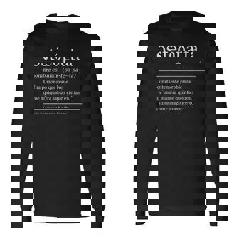 Hombre Diccionario Osteópata Osteopatía Definición Camiseta de manga larga - Regaloses