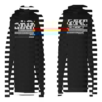 Hometown ヴィンテージ レトロ 70年代80年代スタイル ギブソン アーカンソー州 長袖Tシャツ - Kawaiitshirt