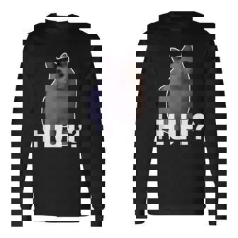 Huh Cat Meme 長袖Tシャツ - Kawaiitshirt