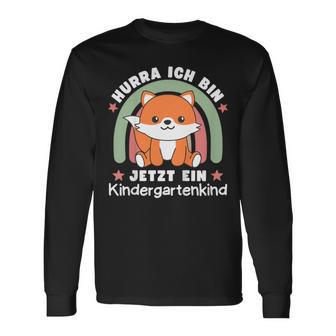 Hurra Ich Bin Jetzt Ein Kindergartenkind Fuchs Kinder Langarmshirts - Geschenkecke