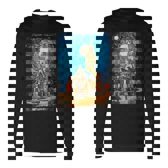 Iglesia Artística Dean Gogh Noche Estrellada Camiseta de manga larga - Regaloses