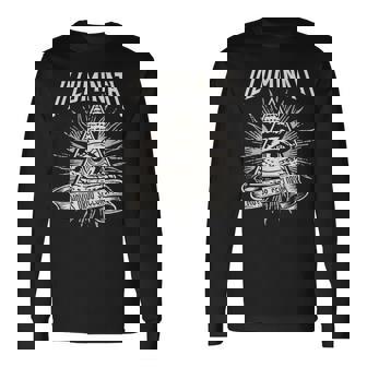 Illuminati New World Order イルミナティ新世界秩序デザイン、プロビデンスの目 長袖Tシャツ - Kawaiitshirt