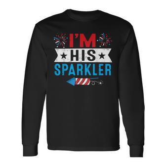 I'm His Sparkler His And Her 4Th Of July Matching Couples Long Sleeve T-Shirt - Thegiftio UK