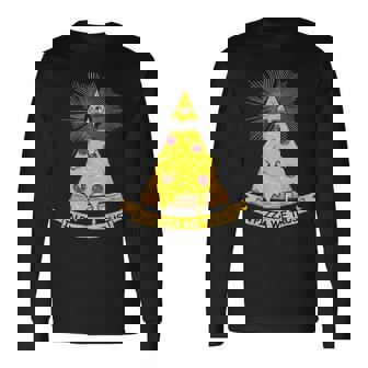 In Pizza We Trust イルミナティピザ 長袖Tシャツ - Kawaiitshirt