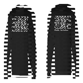 Indianapolis Racing Checkered Flag Pattern In Indpls Text Long Sleeve T-Shirt | Mazezy