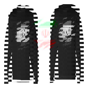 Iran Flag Ripped Ripped Maglietta a maniche lunghe - Novitaregali
