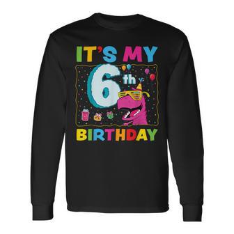 It's My 6Th Birthday Happy 6Ix Year T-Rex 恐竜 面白い 長袖Tシャツ - Kawaiitshirt