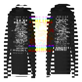 Italian Brainrot All Characters レインボー フラッグ プライド 長袖Tシャツ - Kawaiitshirt