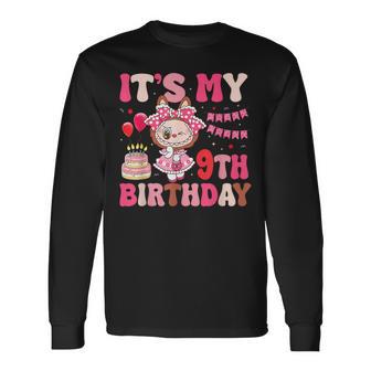 It's My 9Th Birthday Niñas Niños Adolescentes Labubu Bday Camiseta de manga larga - Regaloses