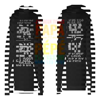 J'ai Deux Titres Papa Et Pépé Papa & Pépé T-shirt à manches longues - Cadeauxyz