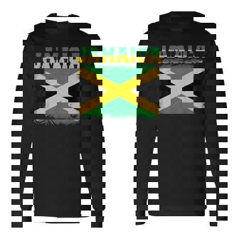 Jamaican Flag Vintage Jamaica Souvenir Love Travel Vacation Long Sleeve T-Shirt - Thegiftio UK