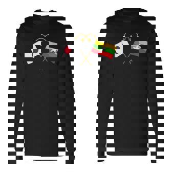 Japanese Flag Myanmar Flag ミャンマー遺産 ミャンマーのルーツ 日本の国旗 ミャンマーの国旗 長袖Tシャツ - Kawaiitshirt