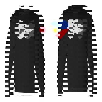 Japanese Flag Phillipinesフィリピンの遺産 フィリピンのルーツ 日本の国旗 フィリピンの国旗 長袖Tシャツ - Kawaiitshirt