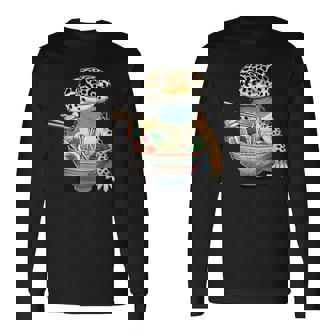 Japanese Kawaii Ramen Reptile Leopard Gecko ヒョウモントカゲモドキ 長袖Tシャツ - Kawaiitshirt