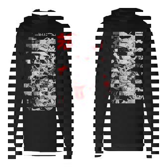Japanese Streetwear Cyberpunk Y2k Retro Techwear Manga Anime Long Sleeve T-Shirt - Monsterry
