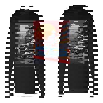 Jdm レトロ 日本自動車 レースカー 東京 スカイライン サンセット 長袖Tシャツ - Kawaiitshirt